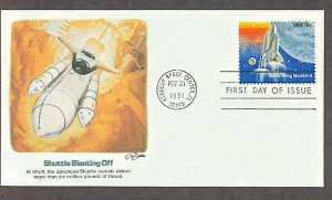 NASA Mission, Space Shuttle Blast Off, 1981 Kennedy Space Center First Issue USA!