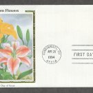 Garden Flowers, Lily, Colorano Silk, First Issue USA!