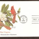 West Virginia Birds and Flowers, Cardinal, Rhododendron, FW First Issue USA West Virginia Birds and Flowers, Cardinal, Rhododendron, FW First Issue USA