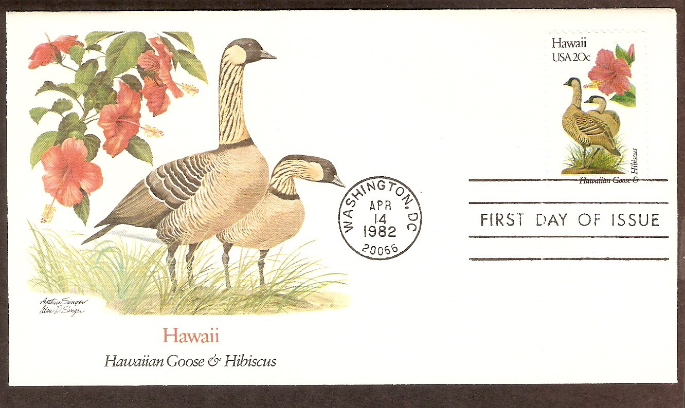 Birds and Flowers of Hawaii Hibiscus,Hawaiian Goose, Fleetwood First ...