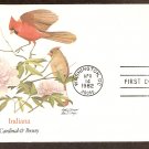 Indiana Birds and Flowers, Cardinal and Peony, FW First Issue USA