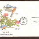 New York Birds and Flowers, Eastern Bluebird and Rose, FW First Issue USA