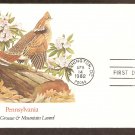 Pennsylvania Birds and Flowers, Ruffed Grouse and Mountain Laurel, FW First Issue USA