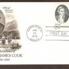 Captain James Cook 200th Anniversary, Hawaii First Issue USA