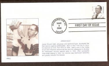 Dr. Jonas Salk, Developed Polio Virus Vaccine, Medicine 2006 First Issue USA