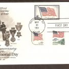 Anniversary of the First Memorial Day, US Flags, Military Medals, Combo First Issue USA Anniversary of the First Memorial Day, US Flags, Military Medals, Combo First Issue USA