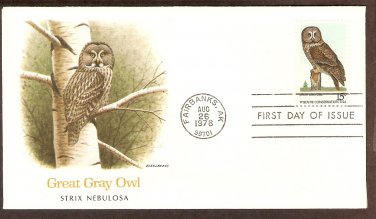American Owls, Great Gray Owl, Strix nebulosa, First Issue USA