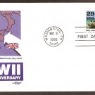 50th Anniversary World War II, 1943 Sicily Attacked by Allied Forces FDC USA