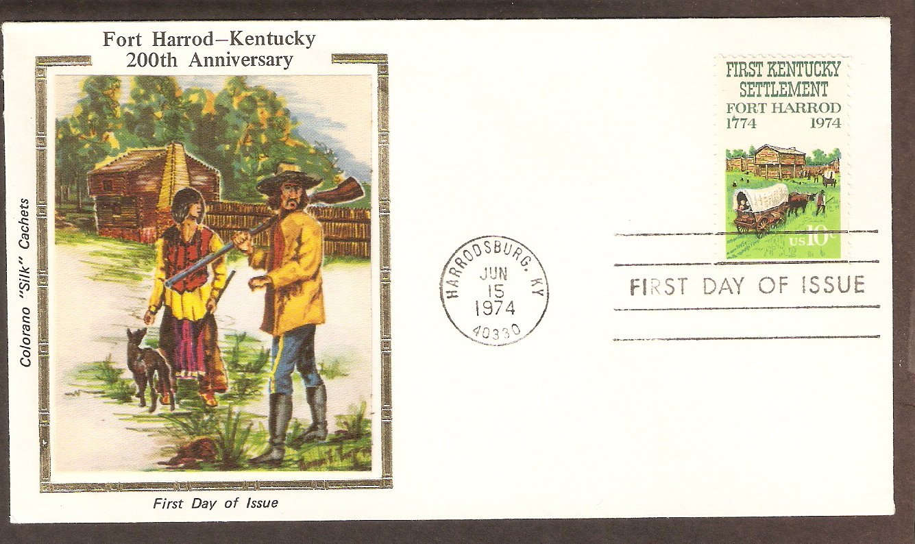 First Kentucky Settlement Fort Harrod, 200th Anniversary, Colorano Silk ...