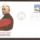 Honoring Aviation Pioneer Samuel P. Langley,  Air Mail FW First Issue FDC USA