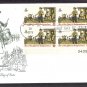 American Revolution Bicentennial, Drummer Summoning Minutemen AM Plate Block First Issue