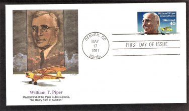 Piper Cub Airplane,  Honoring William T. Piper, Aviation, FW, First Issue USA