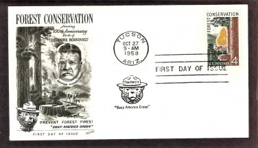 Smokey the Bear, Forest Conservation, 1958, FW, First Day of Issue USA
