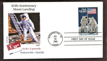 20th Anniversary, First Man Moon Landing, Priority Mail, FW, First Issue USA