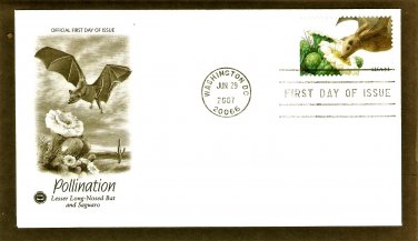 Pollination, Lesser Long-nosed Bat, Saguaro Cactus Flower,  PCS, First Issue USA