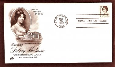 Honoring Dolly Madison, First Lady to 4th U.S. President James Madison, AC, First Issue USA