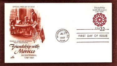 Friendship with Morocco Bicentennial, AC, First Issue FDC USA