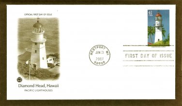 Pacific Lighthouses, Diamond Head, Hawaii, PCS, First Issue USA