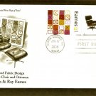 Modern Design Artists, Eames, Crosspatch Fabric Design & Lounge Chair and Ottoman, PCS, FDC Modern Design Artists, Eames, Crosspatch Fabric Design & Lounge Chair and Ottoman, PCS, FDC