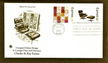 Modern Design Artists, Eames, Crosspatch Fabric Design & Lounge Chair and Ottoman, PCS, FDC