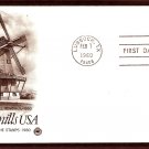 Dutch Windmill, Illinois 1860, PCS, First Issue USA