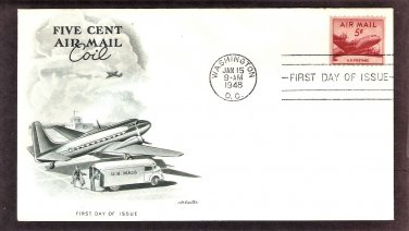 Air Mail Postage Stamp, DC-4 Skymaster Aircraft, AC, 1948 First Issue USA