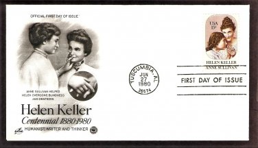 Blind, Deaf Helen Keller, Anne Sullivan, PCS, First Issue USA