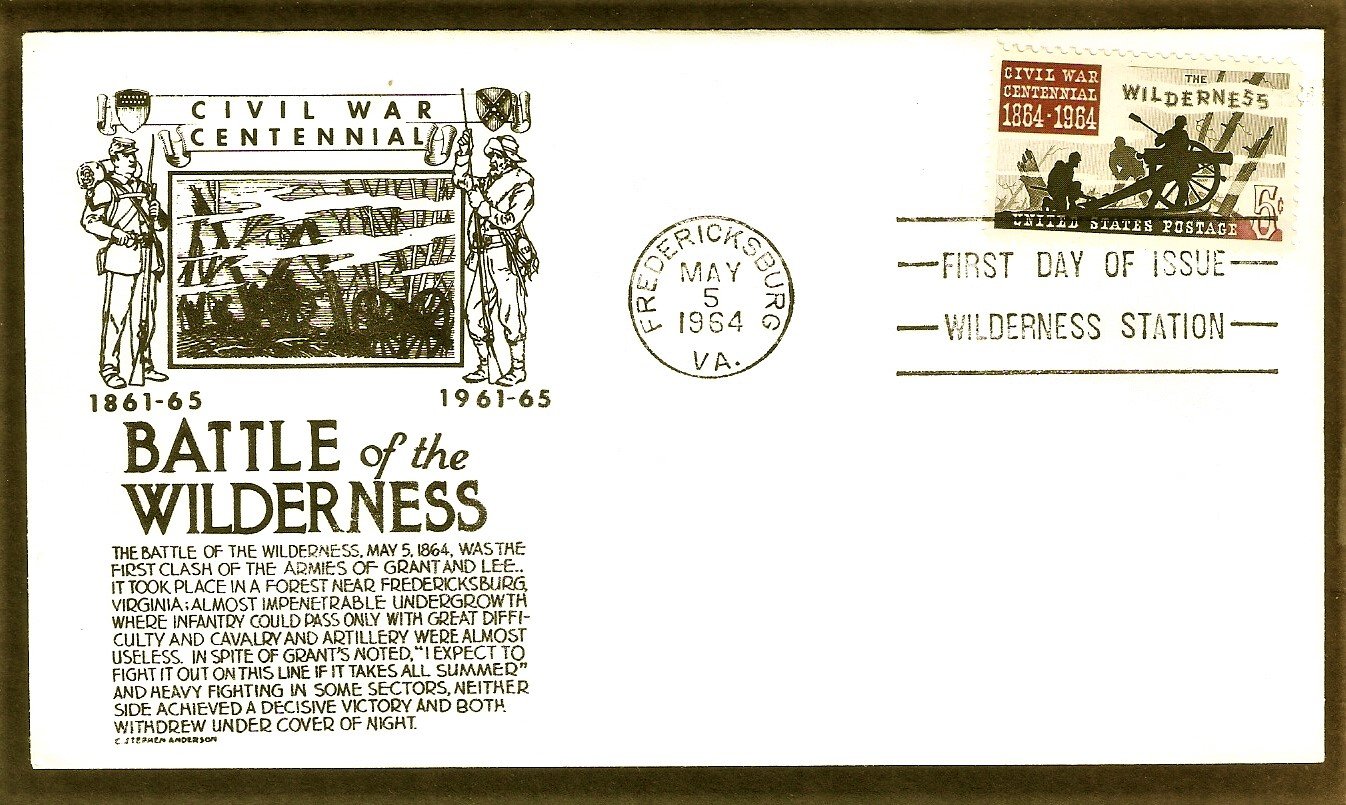 American Civil War, Wilderness Battle, Robert E. Lee,  Ulysses S. Grant, Anderson, First Issue USA