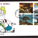 Dinosaurs, Tyrannosaurus, Pteranodon, Stegosaurus, First Issue Eillis Hand Colored FDC