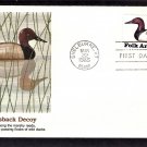 Canvasback Duck Decoy Folk Art Carvings, FW First Issue USA FDC