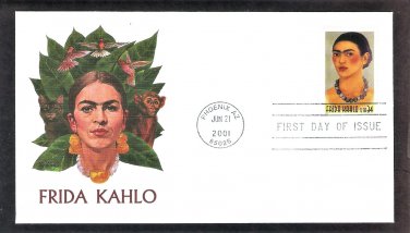 Honoring Mexican Painter Frida Kahlo, FW, FDC, First Day of Issue USA