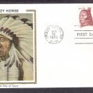 Crazy Horse Sioux Indian Chief, South Dakota, Colorano Silk, First Issue FDC USA