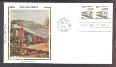 Post Office Railroad Mail Car 1920s, Colorano Silk, First Issue USA