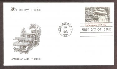 Fallingwater, Frank Lloyd Wright, Architecture, RD 1982 First Day of Issue USA