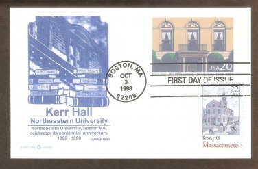 100th Anniversary Northeastern University, Kerr Hall, Gamm, Postal Card First Issue USA