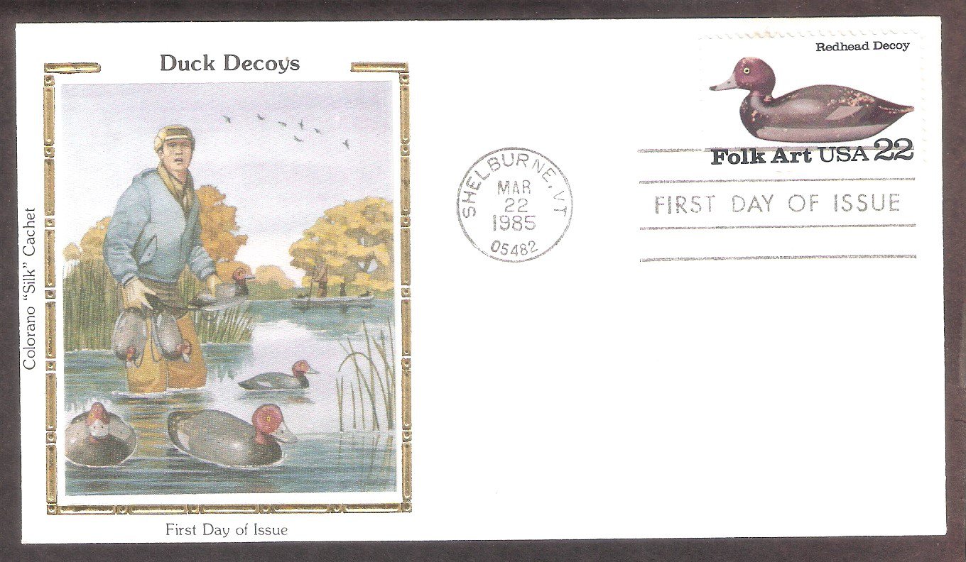 Duck Decoys Folk Art Carvings, Redhead Decoy, CS, First Issue USA FDC