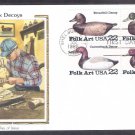 Duck Decoys, Folk Art Carvings, CS, First Issue USA FDC
