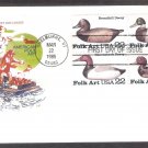 Duck Decoys, Folk Art Carvings, HF, First Issue USA FDC