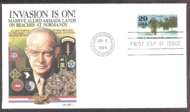 50th Anniversary World War II, 1944 Allies in Normandy D-Day, FW, FDC USA