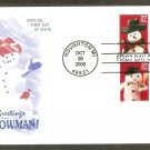 2002 U.S. Christmas Stamps, Snowmen, First Issue USA