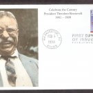 President Theodore Roosevelt, Celebrate the Century 1900s, Mystic, First Day of Issue !