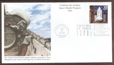 Celebrating the Century, 1980s, Space Shuttle Program, Mystic First Day of Issue USA