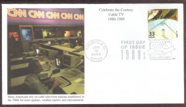Celebrating the Century, 1980s, Cable TV, Mystic, First Day of Issue USA!