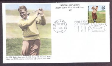 Honoring Bobby Jones, Golf Legend, Celebrate the Century 1930s, Mystic, First Issue USA