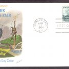 New York World's Fair Stamp, Unisphere, 1964 FW, First Issue FDC USA