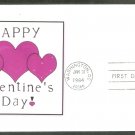 Love Postage Stamp, Happy Valentine's Day, Hearts, First Issue FDC USA