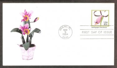 Native American Orchids, Spreading Pogonia, Cleistes divaricata, First Issue USA