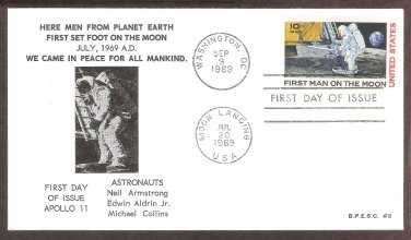 Apollo 11 Space Astronauts, First Man on Moon, NASA 1969, BPESC2,  First Issue USA