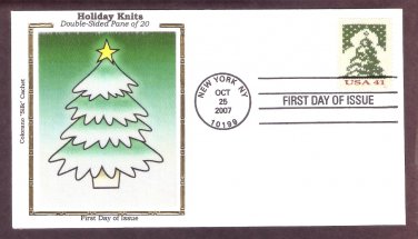 Holiday Knits, Christmas Tree, Christmas Stamp, CS, 2007, First Issue USA