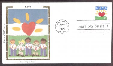 1994 Love Postage Stamp, Hearts, CS, USPS First Issue USA
